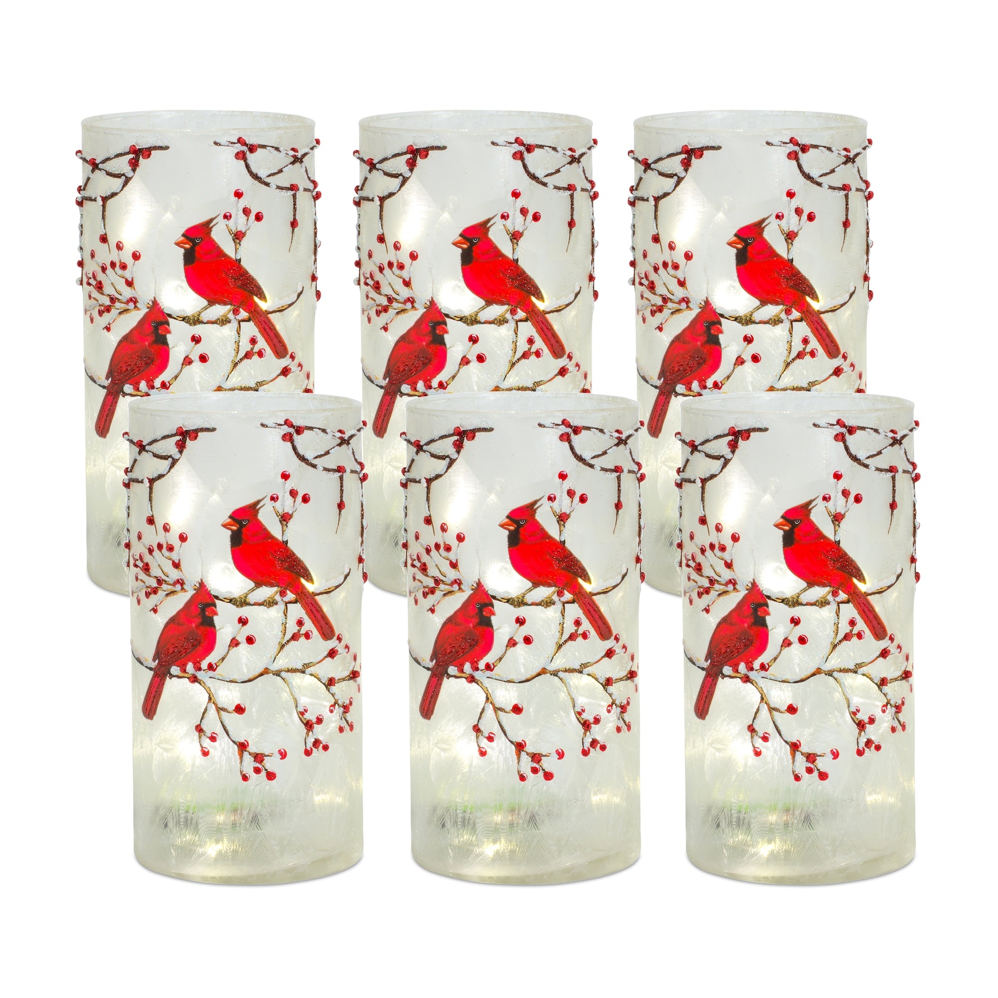 Cardinal Berry Candle Holder (Set of 6)