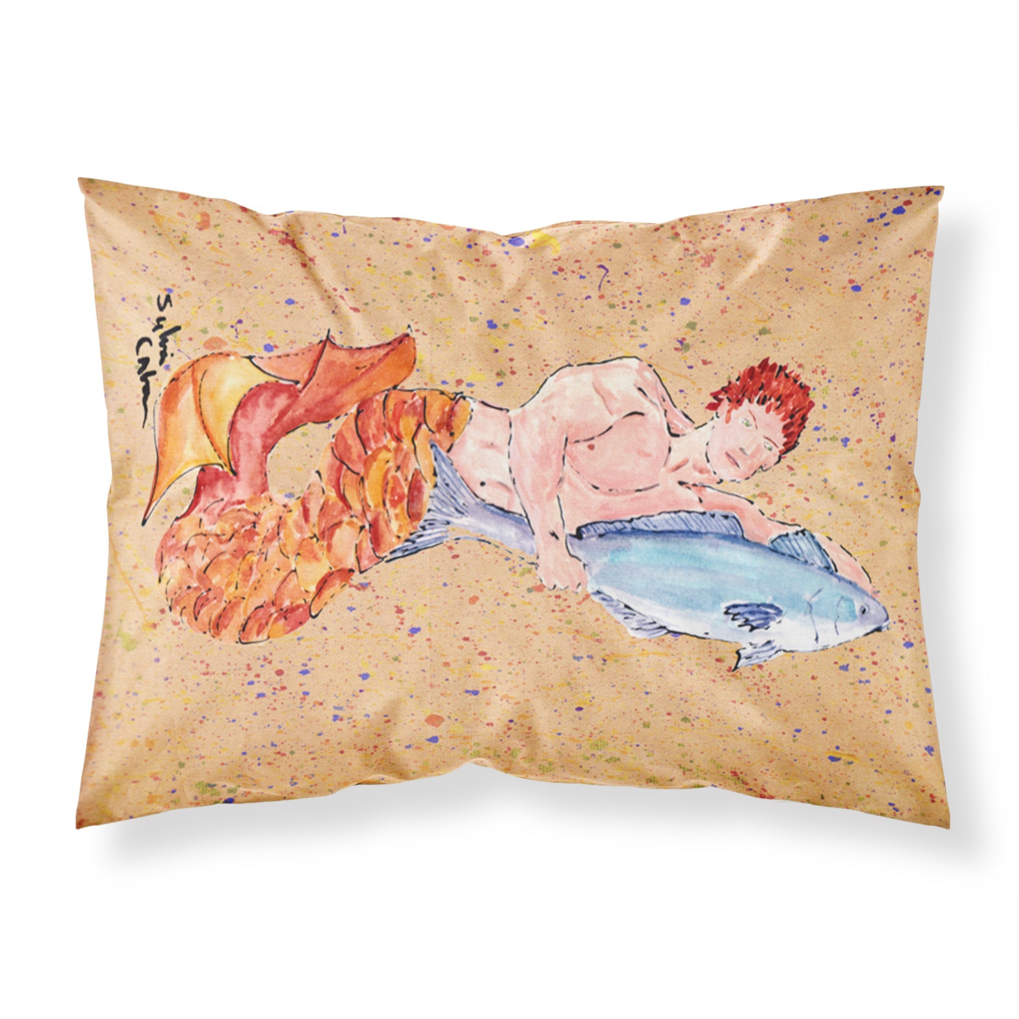 'Caroline'S Treasures 8346Pillowcase Merman Moisture Wicking Fabric Standard Pillowcase, Large, Multicolor'