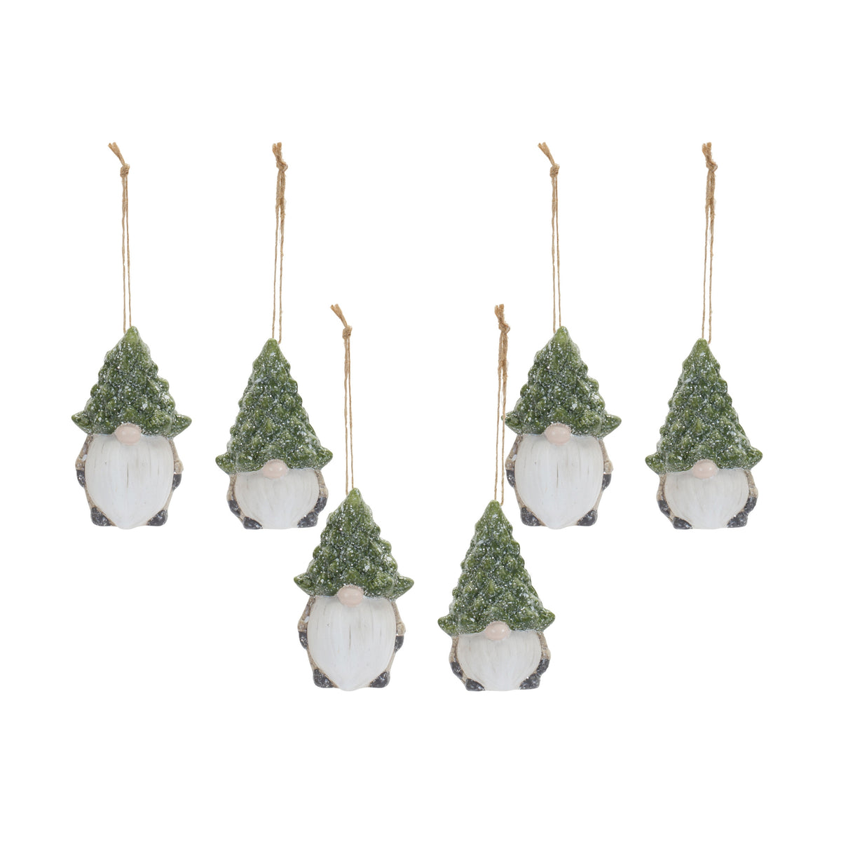 Gnome w/Tree Hat Ornament (Set of 6)