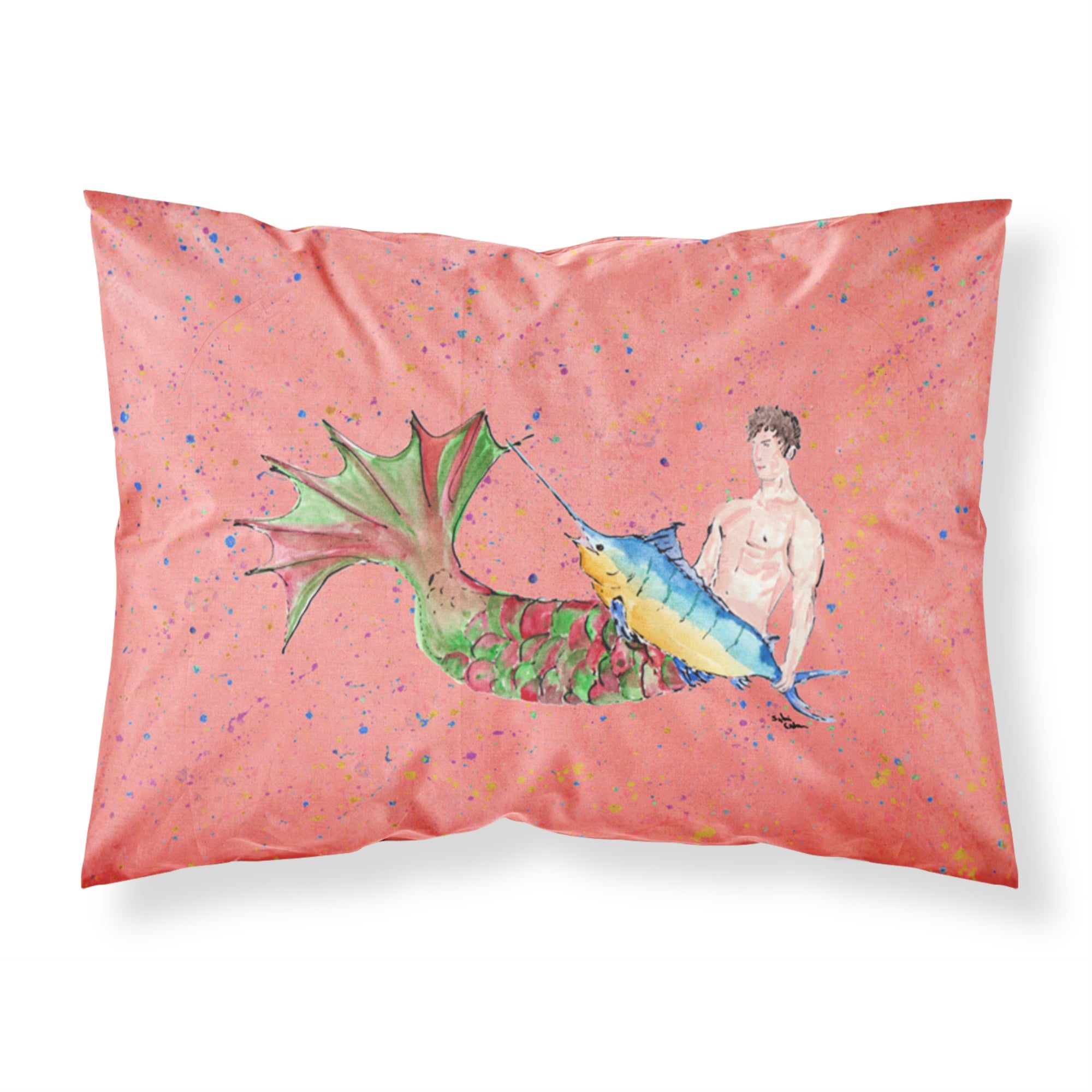 'Caroline'S Treasures 8348Pillowcase Merman Moisture Wicking Fabric Standard Pillowcase, Large, Multicolor'