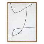 Sylvie Modern Line Abstract 3 BW Framed Canvas by The Creative Bunch Studio