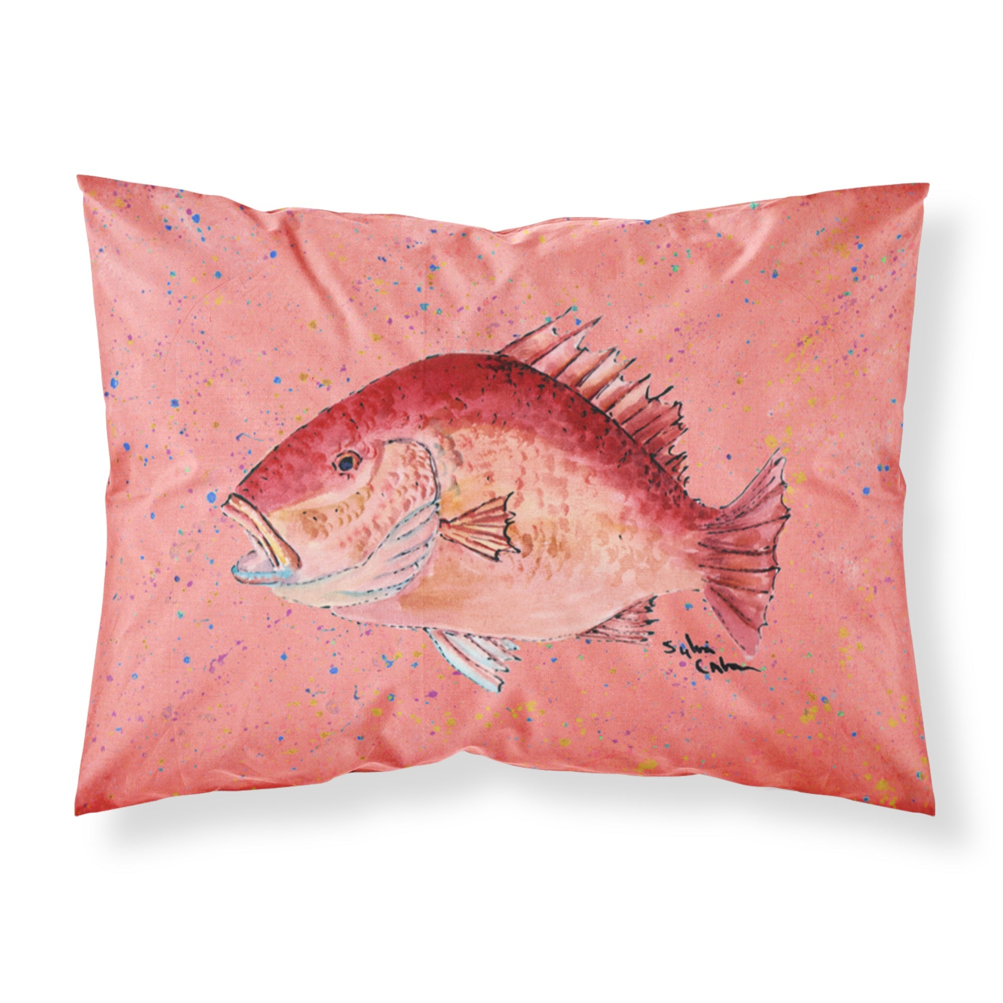 'Caroline'S Treasures 8351Pillowcase Strawberry Snapper Moisture Wicking Fabric Standard Pillowcase, Large, Multicolor'
