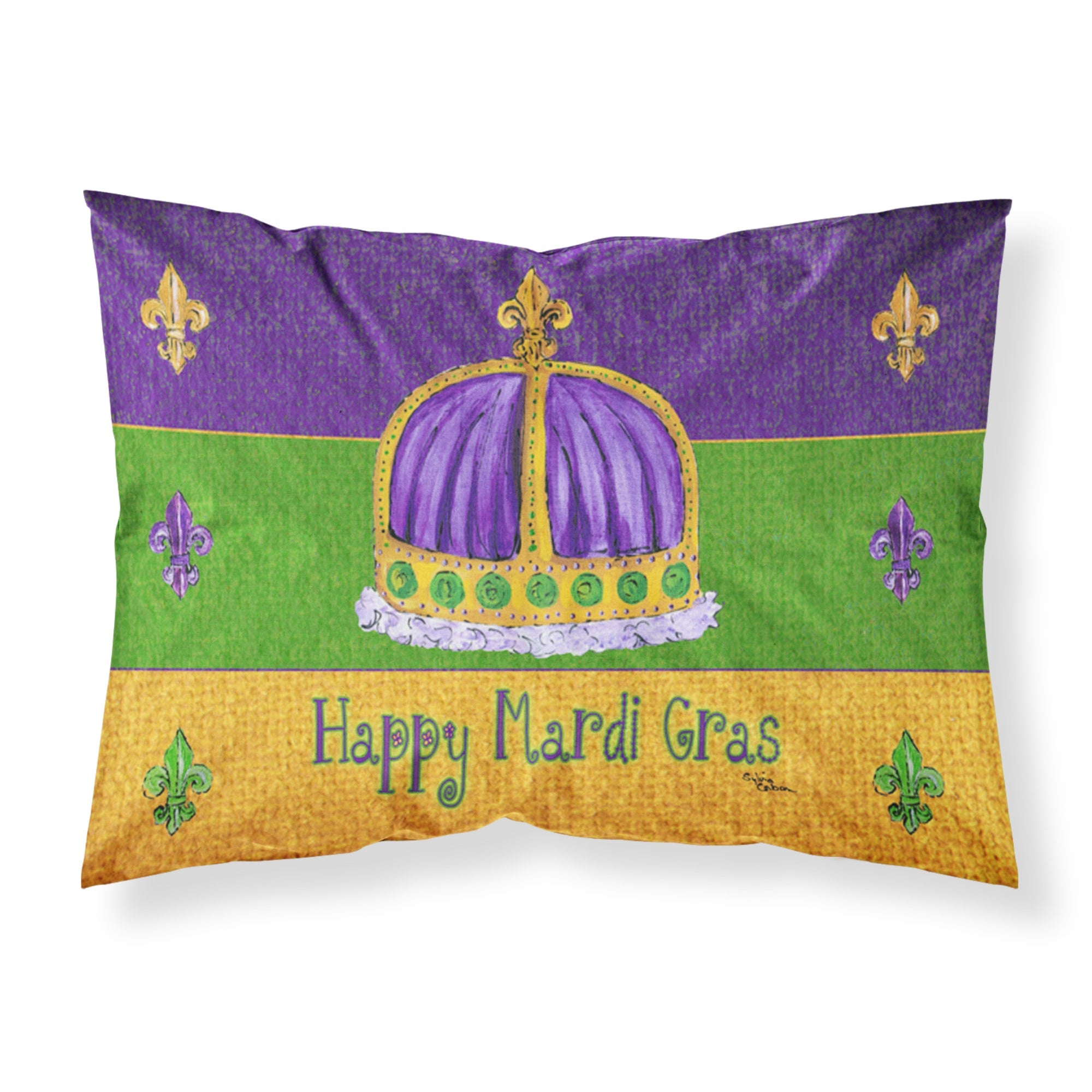 'Caroline'S Treasures 8385Pillowcase Mardi Gras Moisture Wicking Fabric Standard Pillowcase, Large, Multicolor'