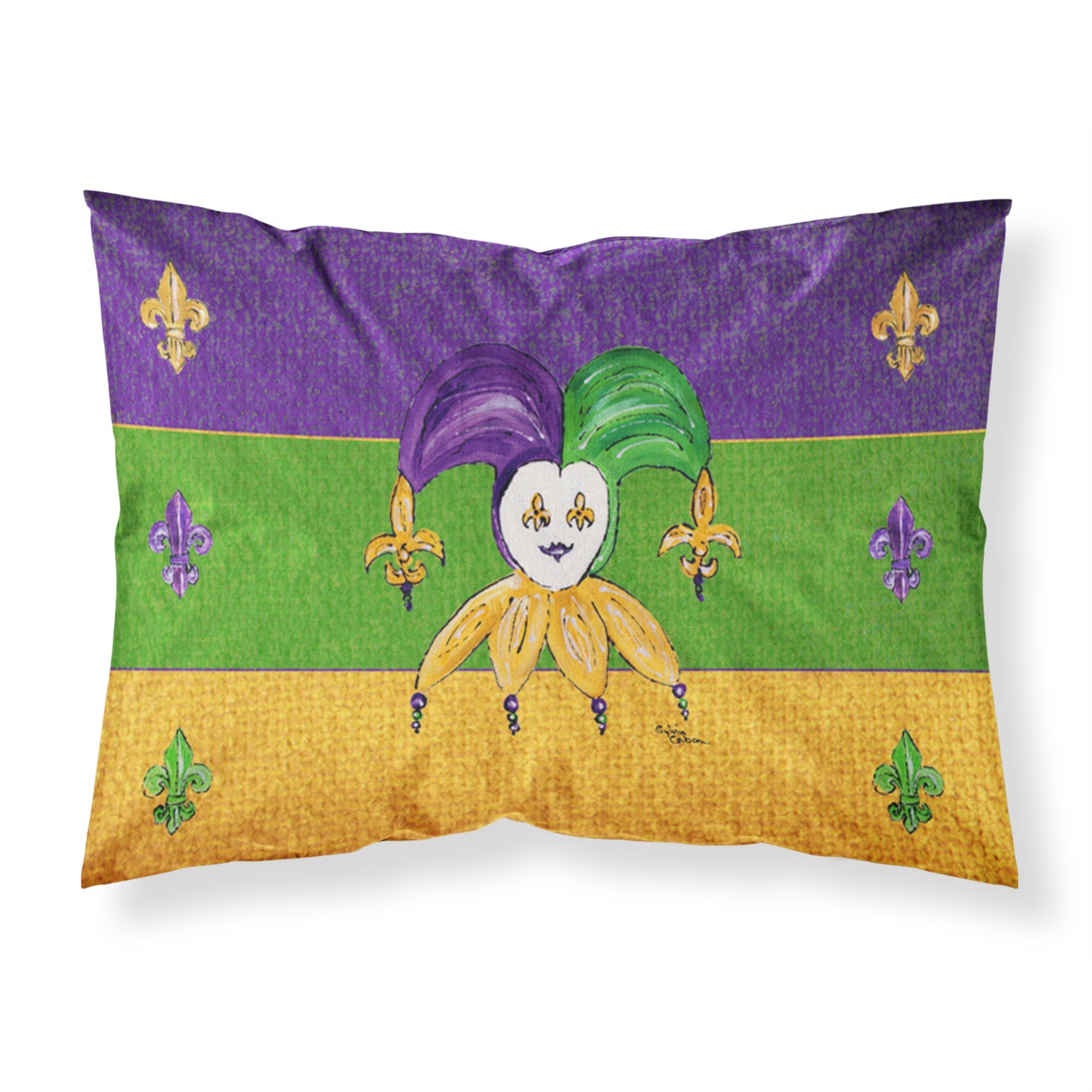 'Caroline'S Treasures 8386Pillowcase Mardi Gras Moisture Wicking Fabric Standard Pillowcase, Large, Multicolor'