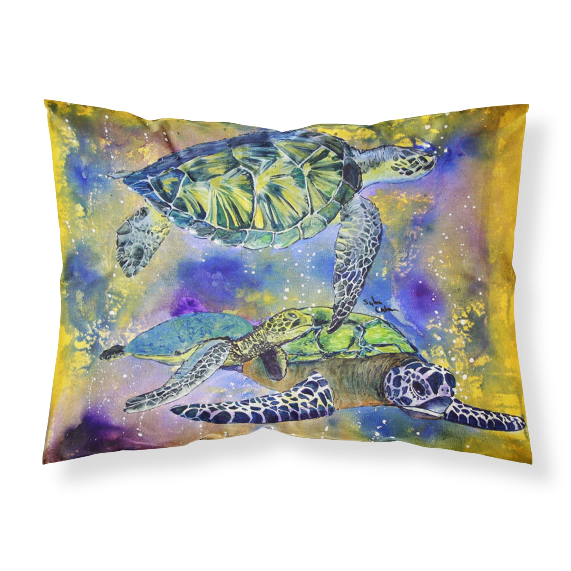 'Caroline'S Treasures 8394Pillowcase Turtle Moisture Wicking Fabric Standard Pillowcase, Large, Multicolor'