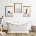 Blake Bathroom Bubble Bath 3 Ducks Framed Printed Glass by The Creative Bunch Studio