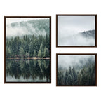 Sylvie Evergreen Reflections in Fog Framed Canvas Art Set by Emiko and Mark Franzen of F2Images