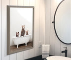 Blake Three Little Bears in Vintage Bathtub Framed Printed Glass by Amy Peterson Art Studio