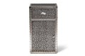 Baxton Studio Cosette Vintage Industrial Silver Metal Floral Accent Cabinet
