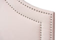 Baxton Studio Avignon Modern and Contemporary Light Pink Velvet Fabric Upholstered Full Size Headboard