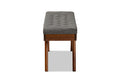 Baxton Studio Alona MidCentury Modern Medium Grey Fabric Upholstered Wood Dining Bench