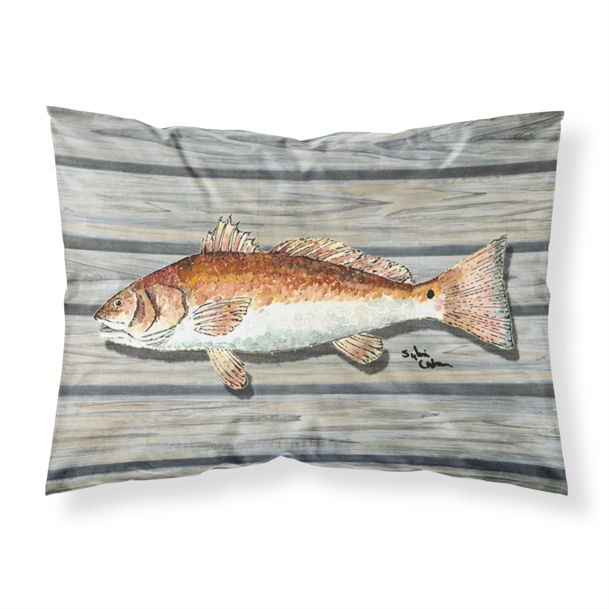 'Caroline'S Treasures 8489Pillowcase Red Fish Moisture Wicking Fabric Standard Pillowcase, Large, Multicolor'