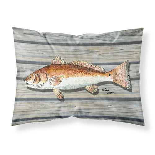 'Caroline'S Treasures 8489Pillowcase Red Fish Moisture Wicking Fabric Standard Pillowcase, Large, Multicolor'