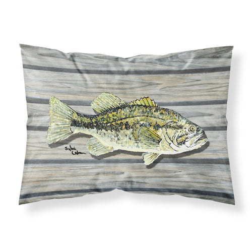 'Caroline'S Treasures 8493Pillowcase Fish Bass Small Mouth Moisture Wicking Fabric Standard Pillowcase, Large, Multicolor'