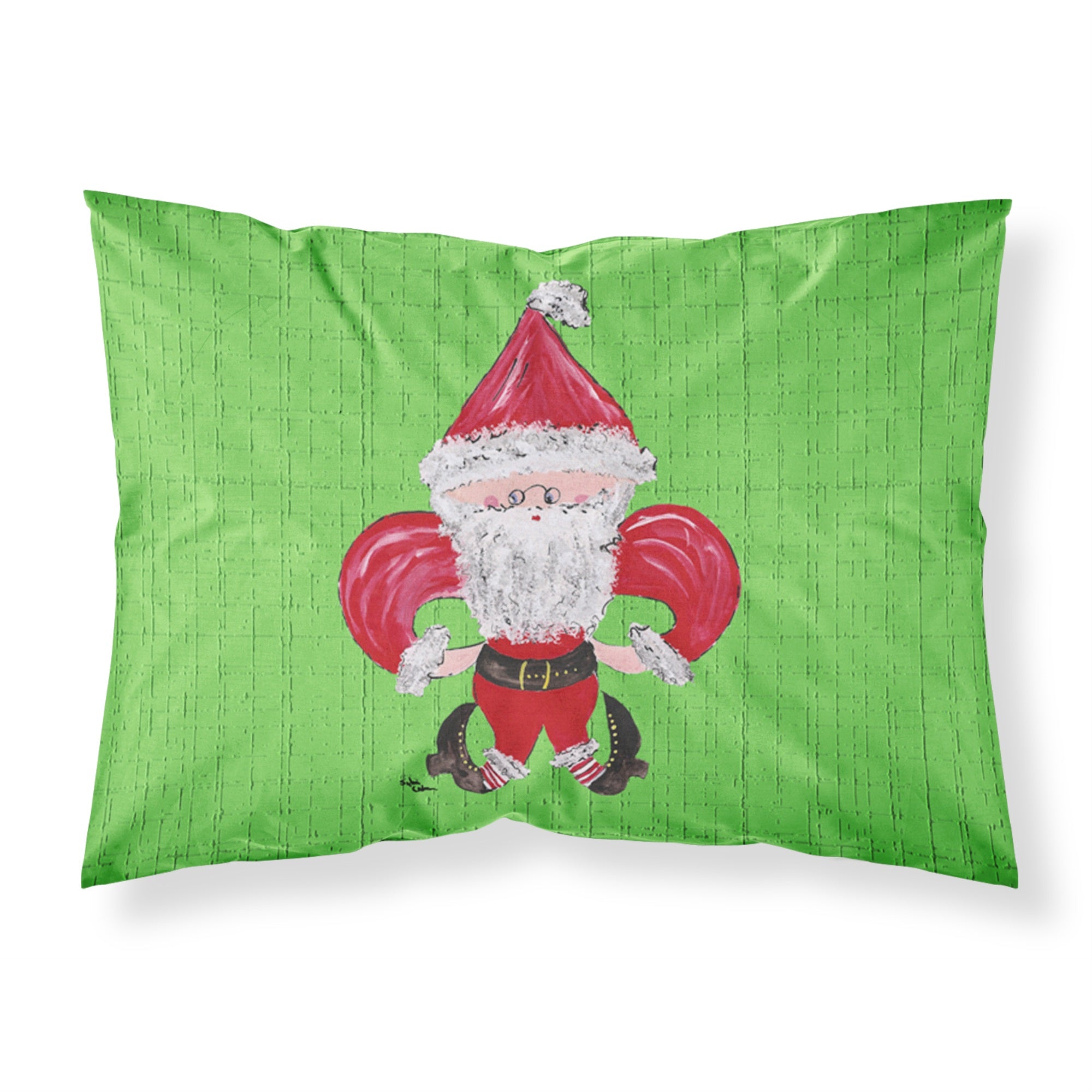 'Caroline'S Treasures 8500Pillowcase Christmas Fleur De Lis Santa Claus Moisture Wicking Fabric Standard Pillowcase, Large, Mul