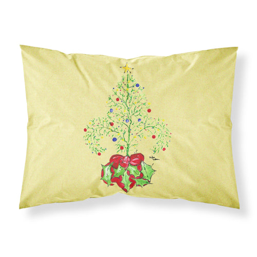 'Caroline'S Treasures 8501Pillowcase Christmas Tree Fleur De Lis Moisture Wicking Fabric Standard Pillowcase, Large, Multicolor