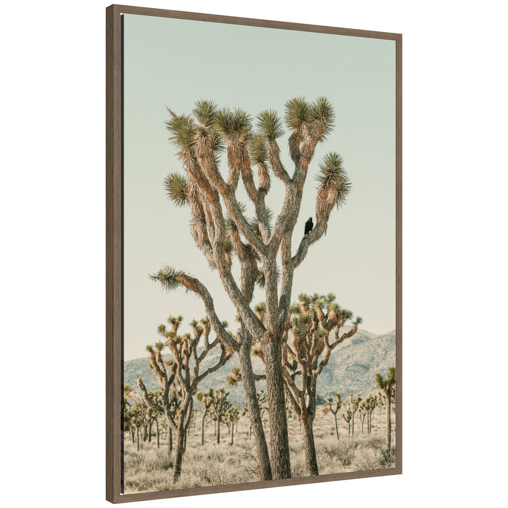 Joshua Tree With Crow by Alicia Bock Framed Canvas Wall Art Print