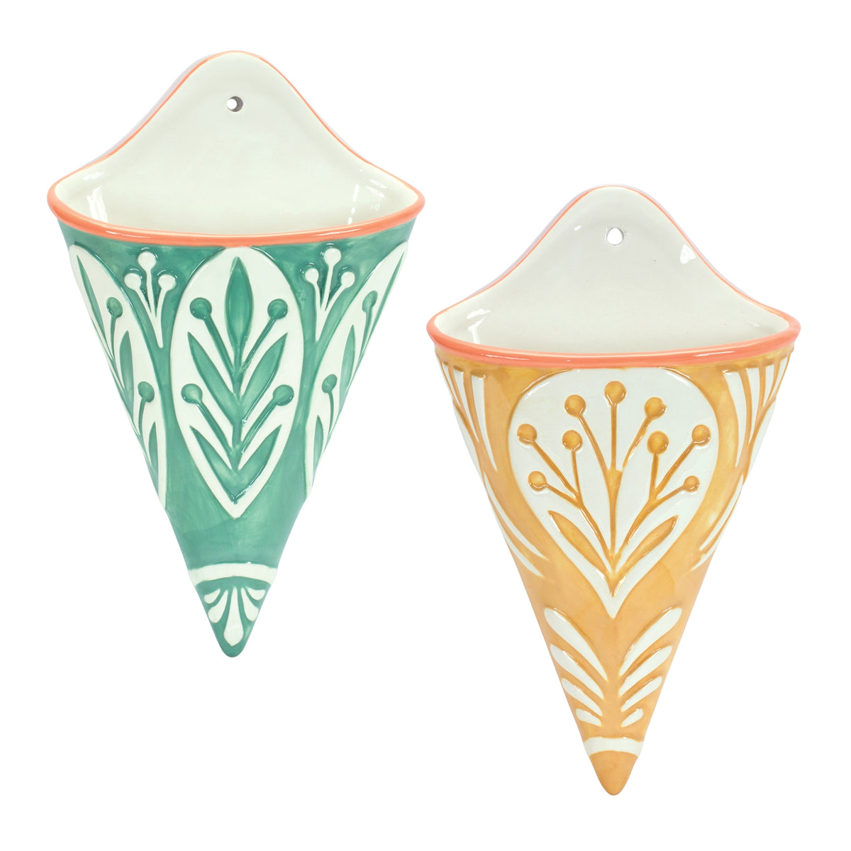 Ceramic Wall Pocket (Set Of 2)