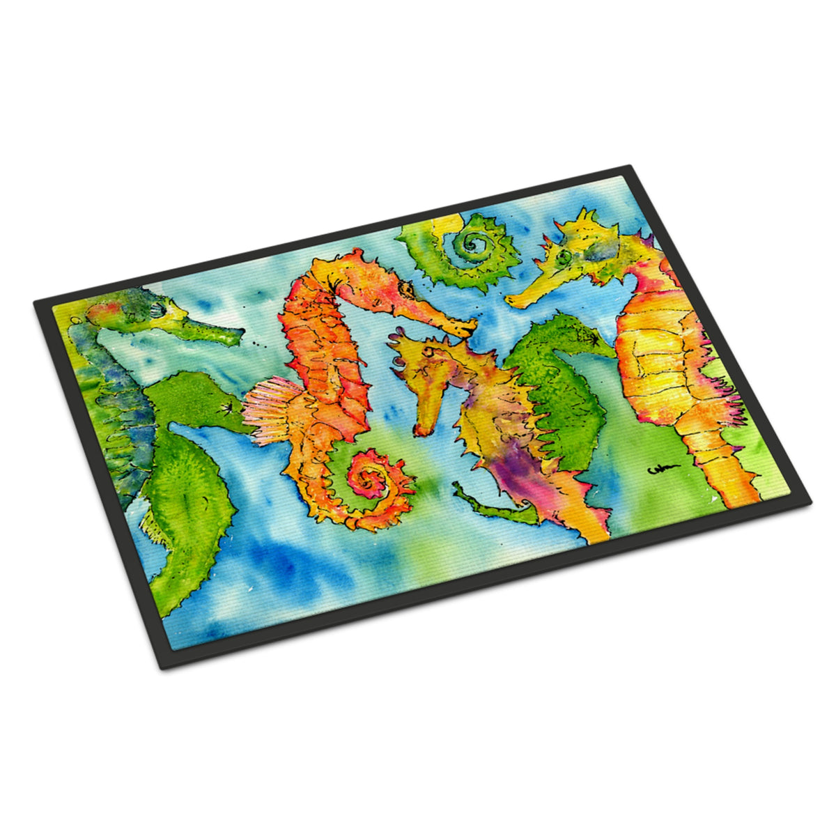 'Caroline'S Treasures 8546-Jmat Seahorse Indoor Or Outdoor Doormat, 24'' X 36'', Multicolor'