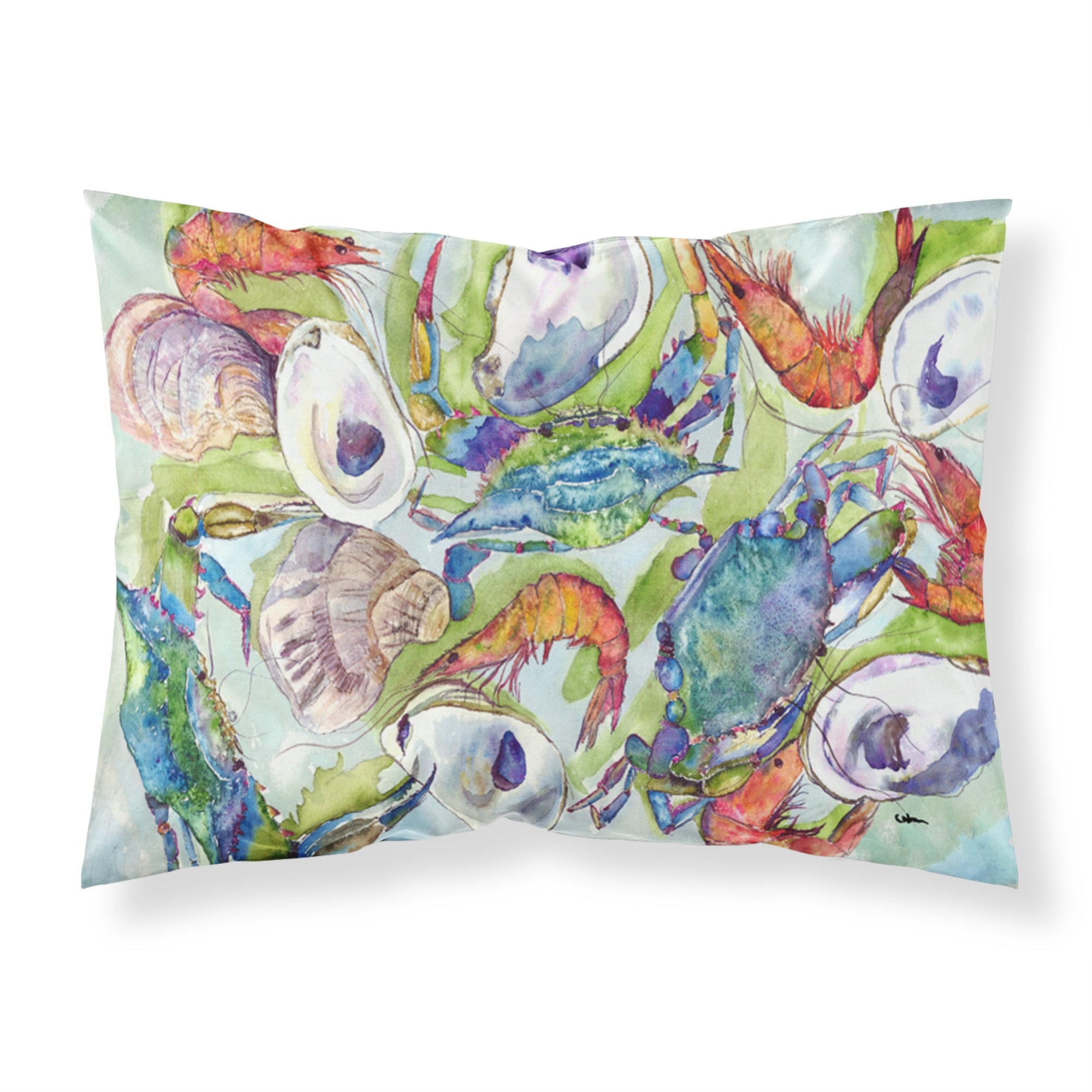 'Caroline'S Treasures 8547Pillowcase Crab Moisture Wicking Fabric Standard Pillowcase, Large, Multicolor'