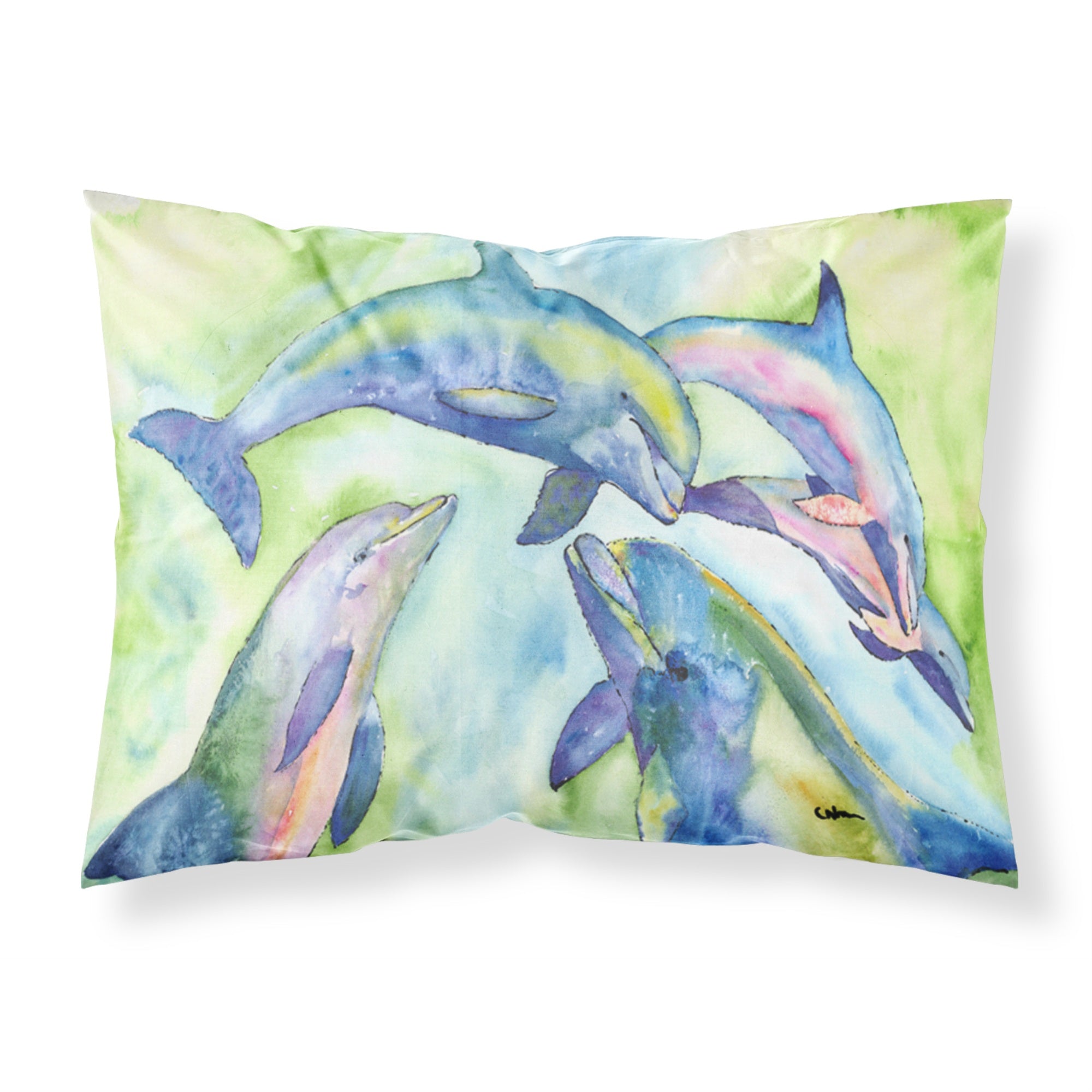 'Caroline'S Treasures 8548Pillowcase Dolphin Moisture Wicking Fabric Standard Pillowcase, Large, Multicolor'