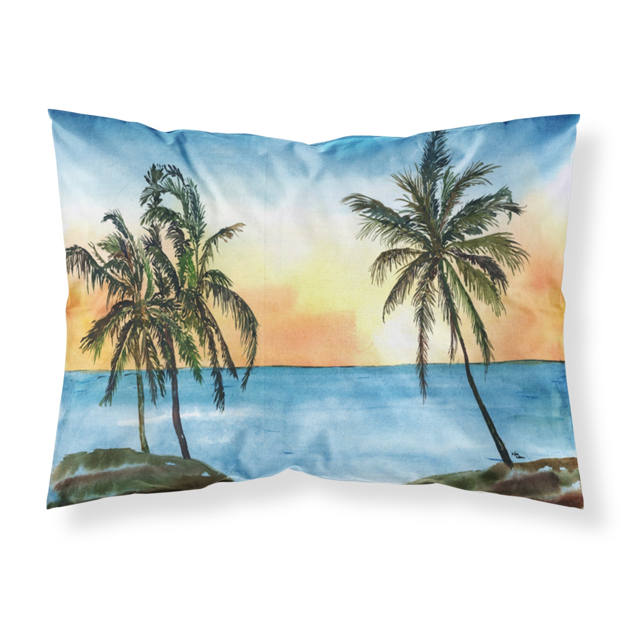 'Caroline'S Treasures 8551Pillowcase Palm Tree Moisture Wicking Fabric Standard Pillowcase, Large, Multicolor'