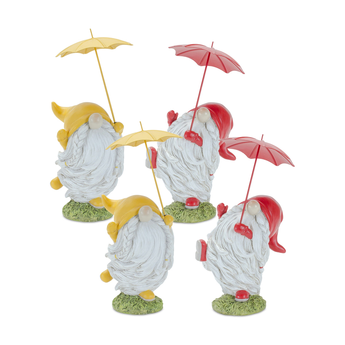 Gnome W/Umbrella (Set Of 4)