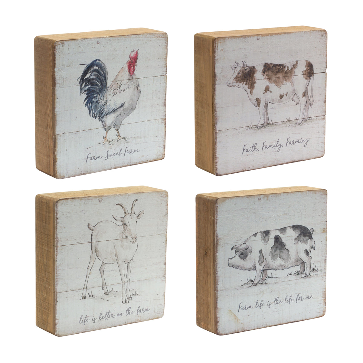 Wood Farm Sign (Set of 4)
