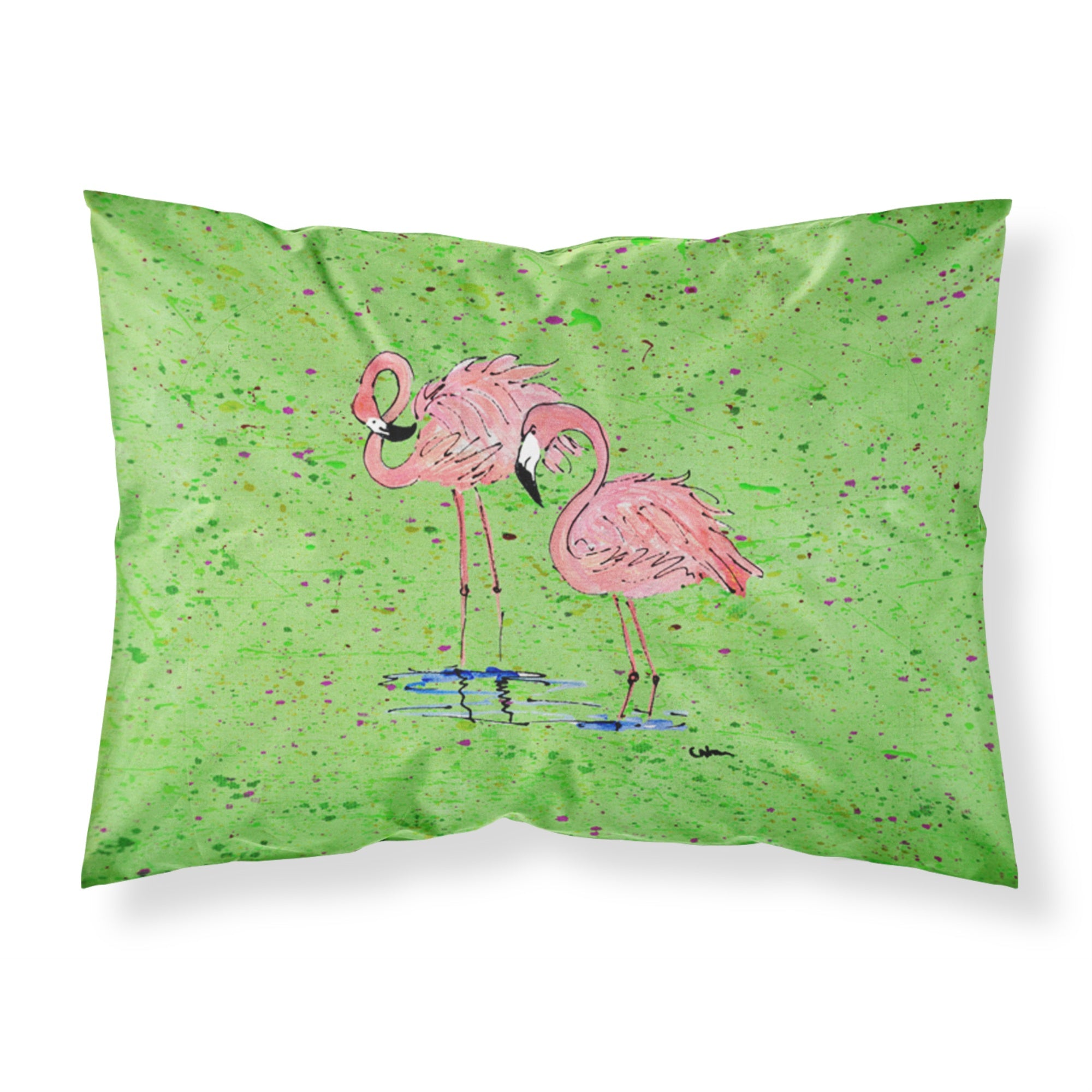 'Caroline'S Treasures 8567Pillowcase Flamingo Moisture Wicking Fabric Standard Pillowcase, Large, Multicolor'