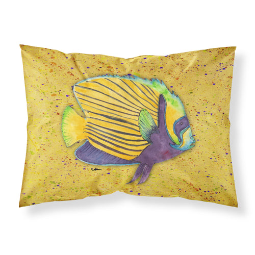'Caroline'S Treasures 8577Pillowcase Tropical Fish On Mustard Moisture Wicking Fabric Standard Pillowcase, Large, Multicolor'