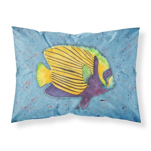 'Caroline'S Treasures 8579Pillowcase Tropical Fish On Blue Moisture Wicking Fabric Standard Pillowcase, Large, Multicolor'