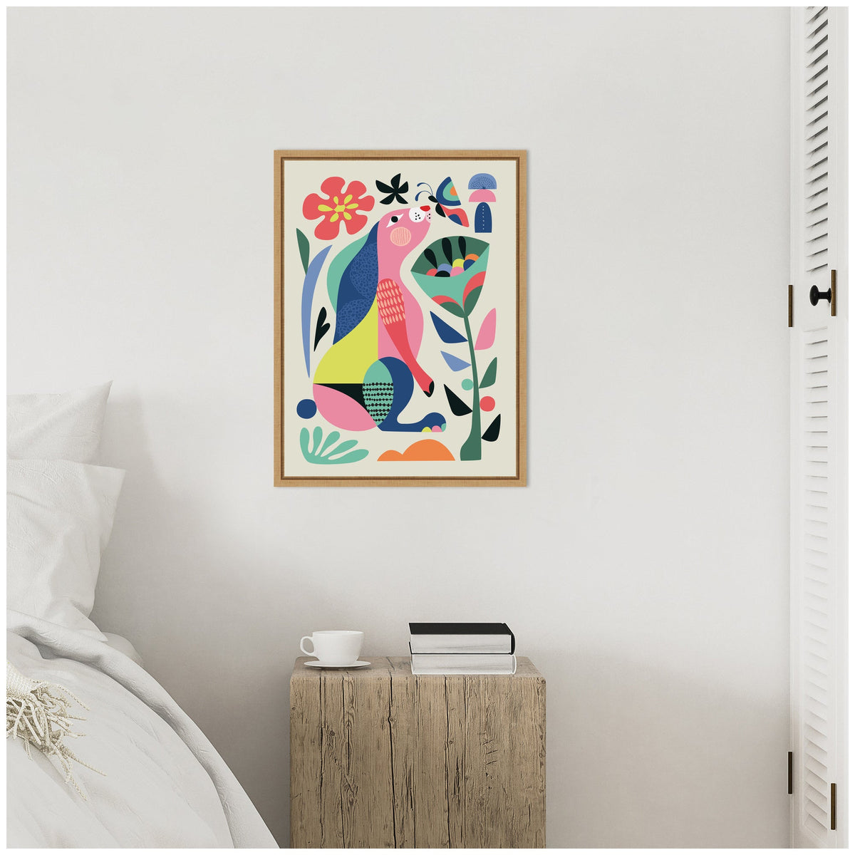 Sylvie Wild Rabbit Framed Canvas by Rachel Lee