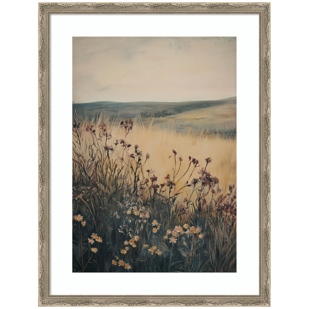 Landscape Wild Flower by Melloi Art Prints Framed Wall Art Print