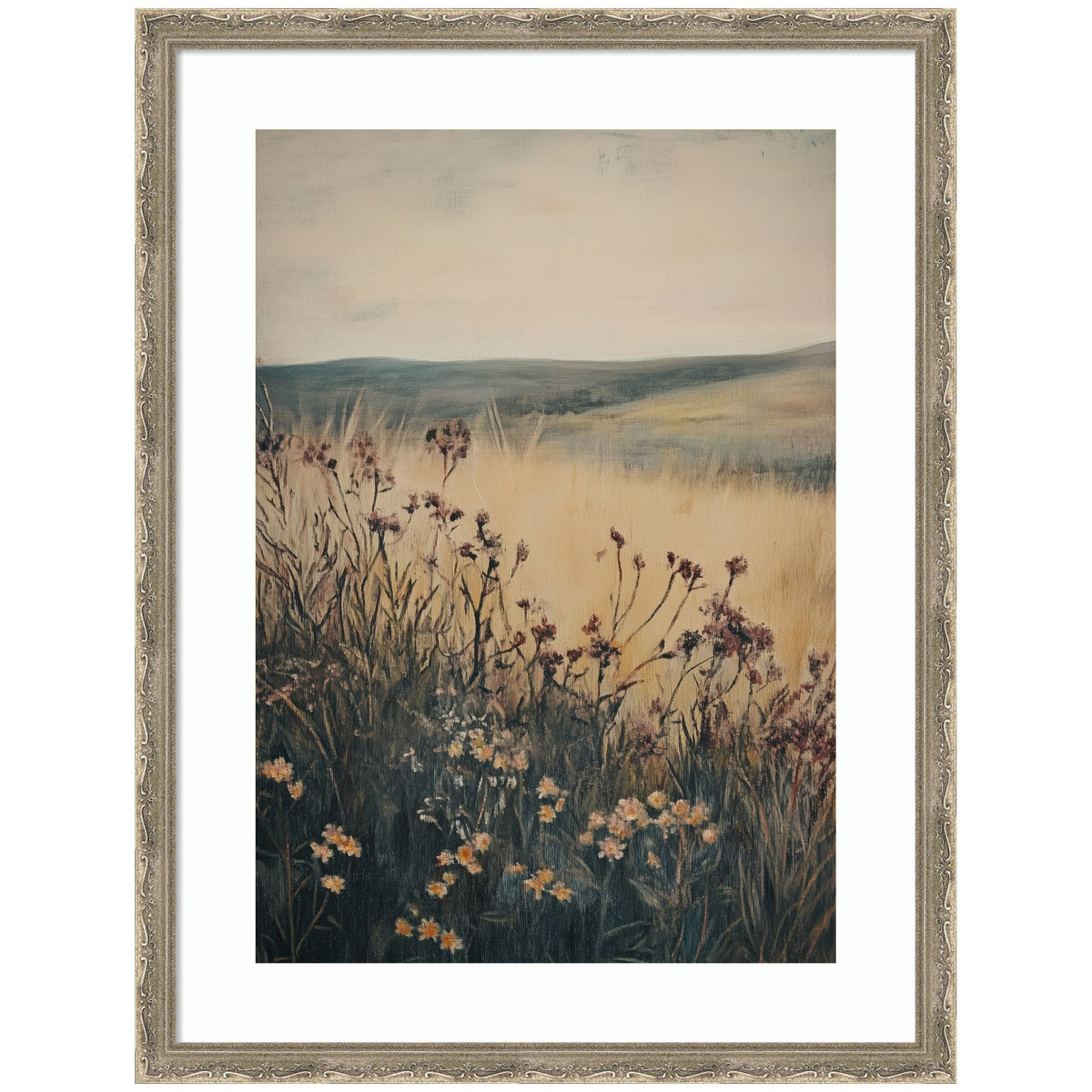 Landscape Wild Flower by Melloi Art Prints Framed Wall Art Print