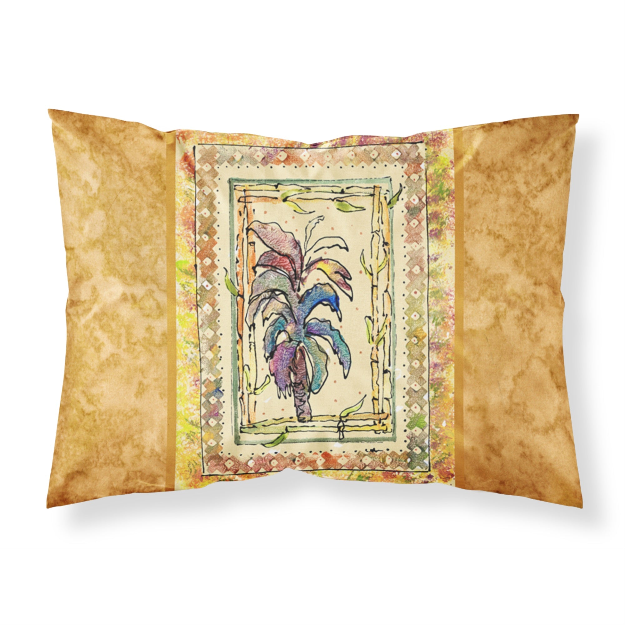 'Caroline'S Treasures 8615Pillowcase Palm Tree Moisture Wicking Fabric Standard Pillowcase, Large, Multicolor'