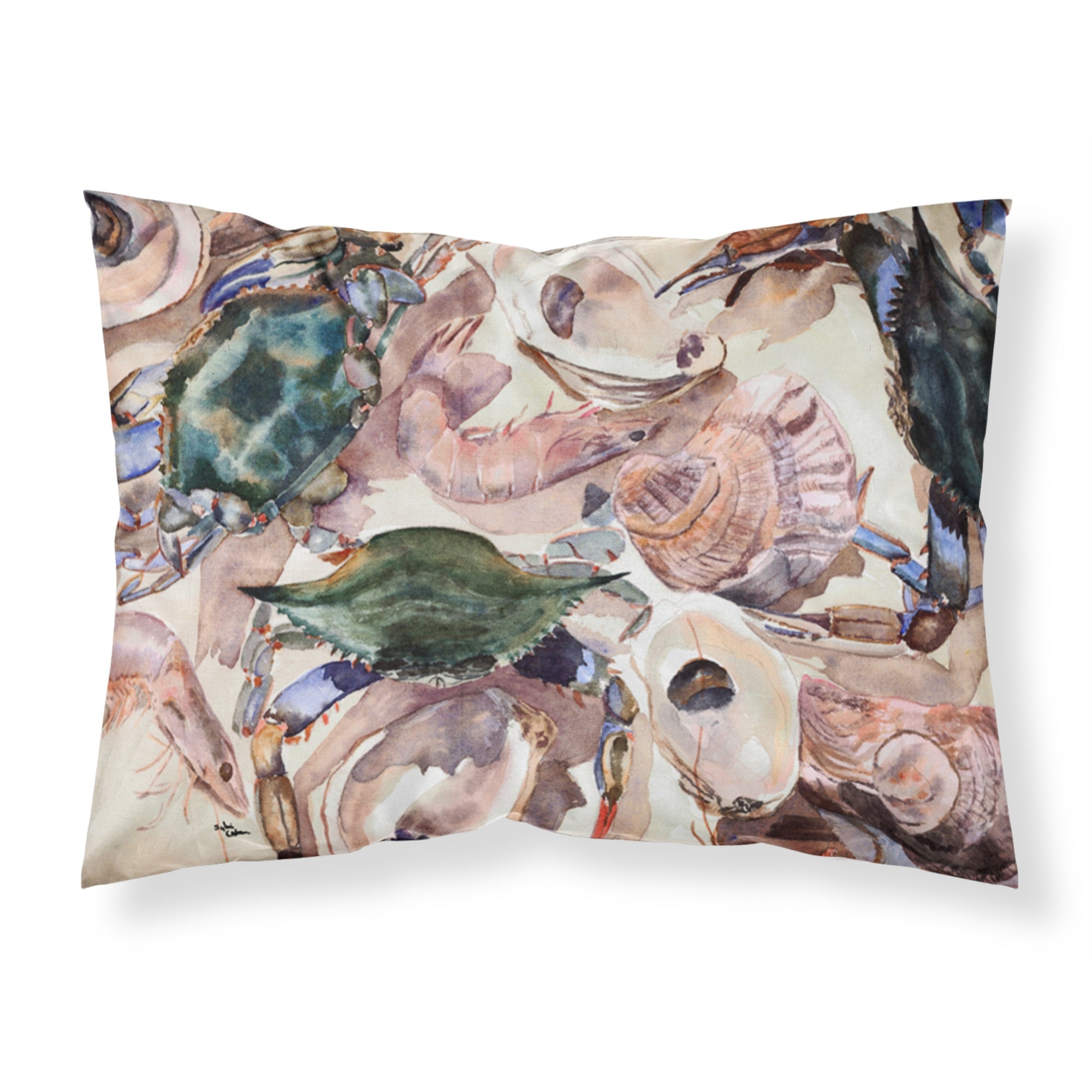 'Caroline'S Treasures 8618Pillowcase Crab Moisture Wicking Fabric Standard Pillowcase, Large, Multicolor'