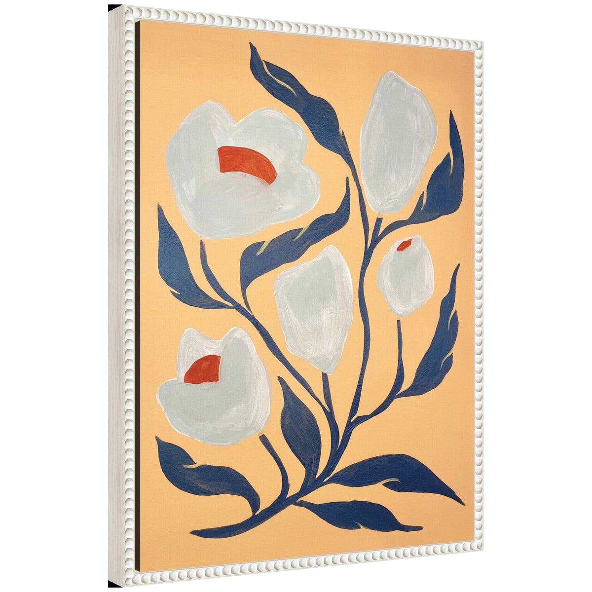 Sylvie Gray Flower Framed Canvas by Emma Daisy