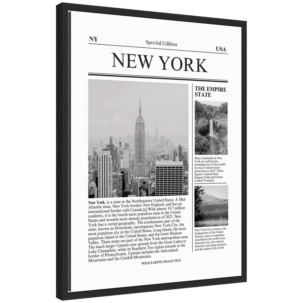 New York Article by Megan Ryan Framed Canvas Wall Art Print