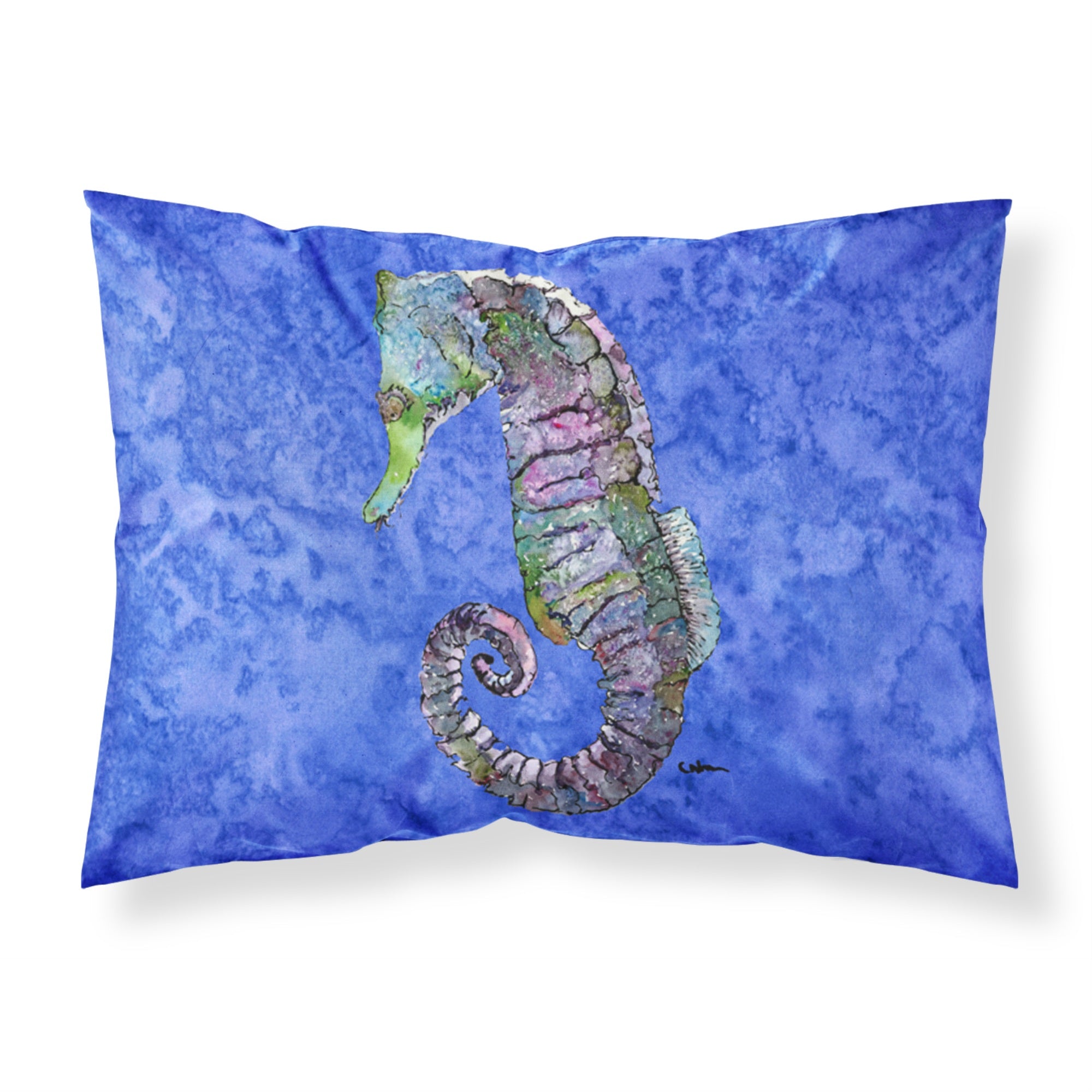 'Caroline'S Treasures 8639Pillowcase Seahorse Moisture Wicking Fabric Standard Pillowcase, Large, Multicolor'