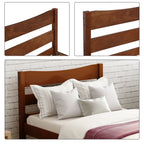 Twin Size Platform Bed With Headboard And Wooden Slat Support
