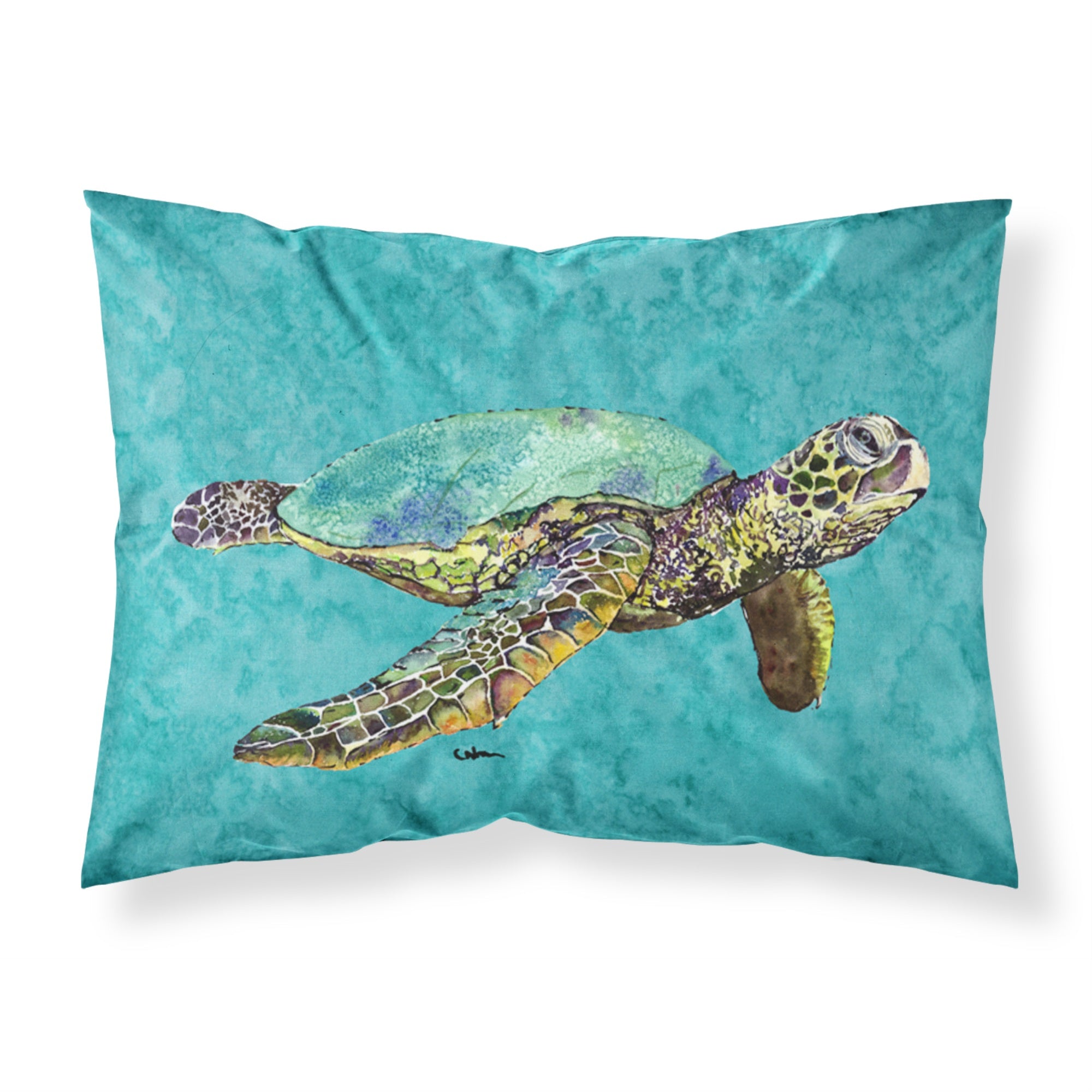 'Caroline'S Treasures 8659Pillowcase Turtle Swimming Moisture Wicking Fabric Standard Pillowcase, Large, Multicolor'