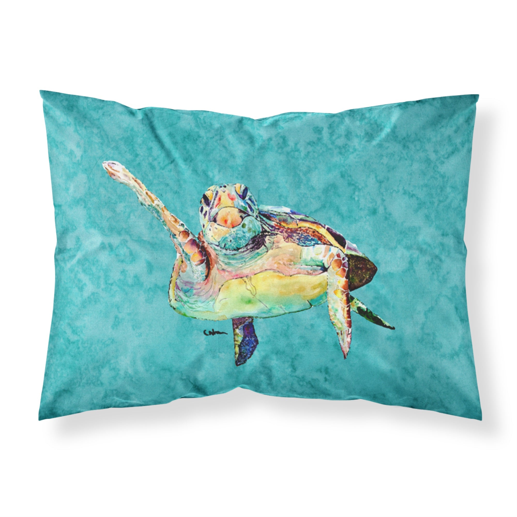 'Caroline'S Treasures 8672Pillowcase Turtle Hi Five Moisture Wicking Fabric Standard Pillowcase, Large, Multicolor'