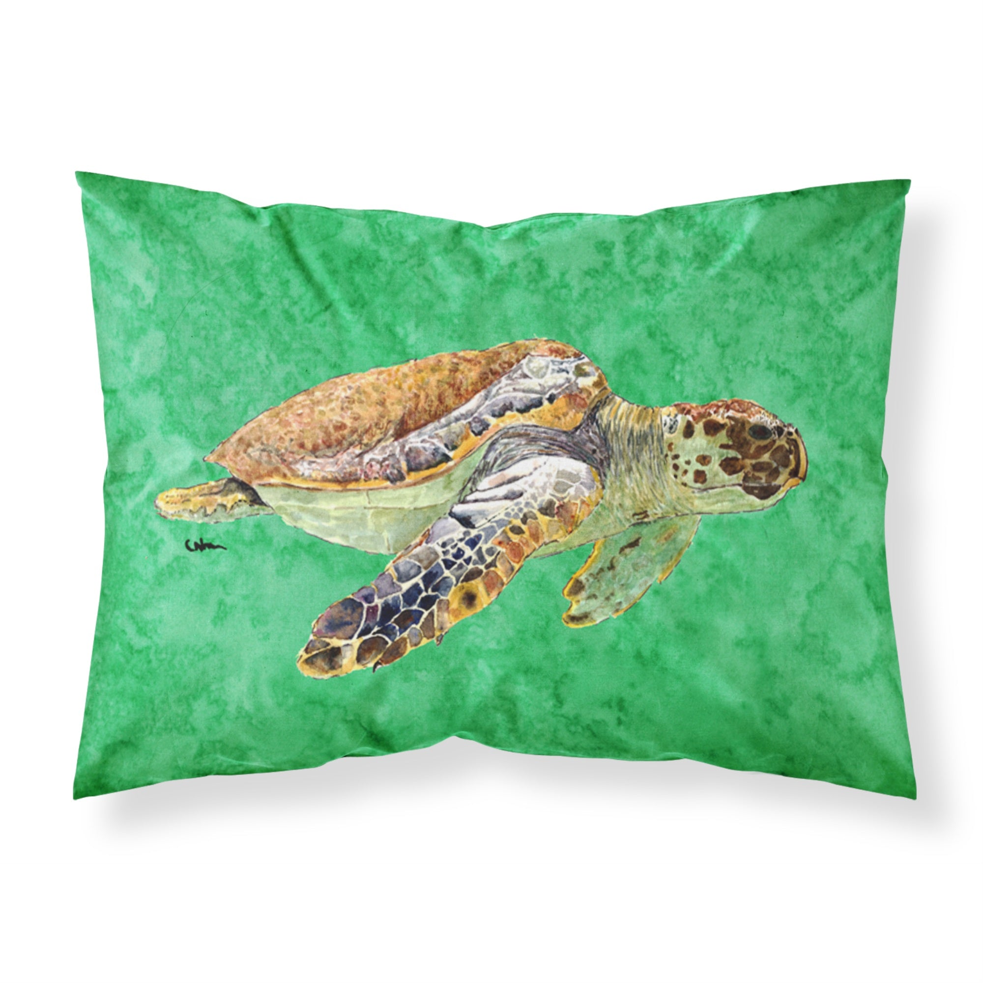 'Caroline'S Treasures 8675Pillowcase Turtle Swim 2 Moisture Wicking Fabric Standard Pillowcase, Large, Multicolor'