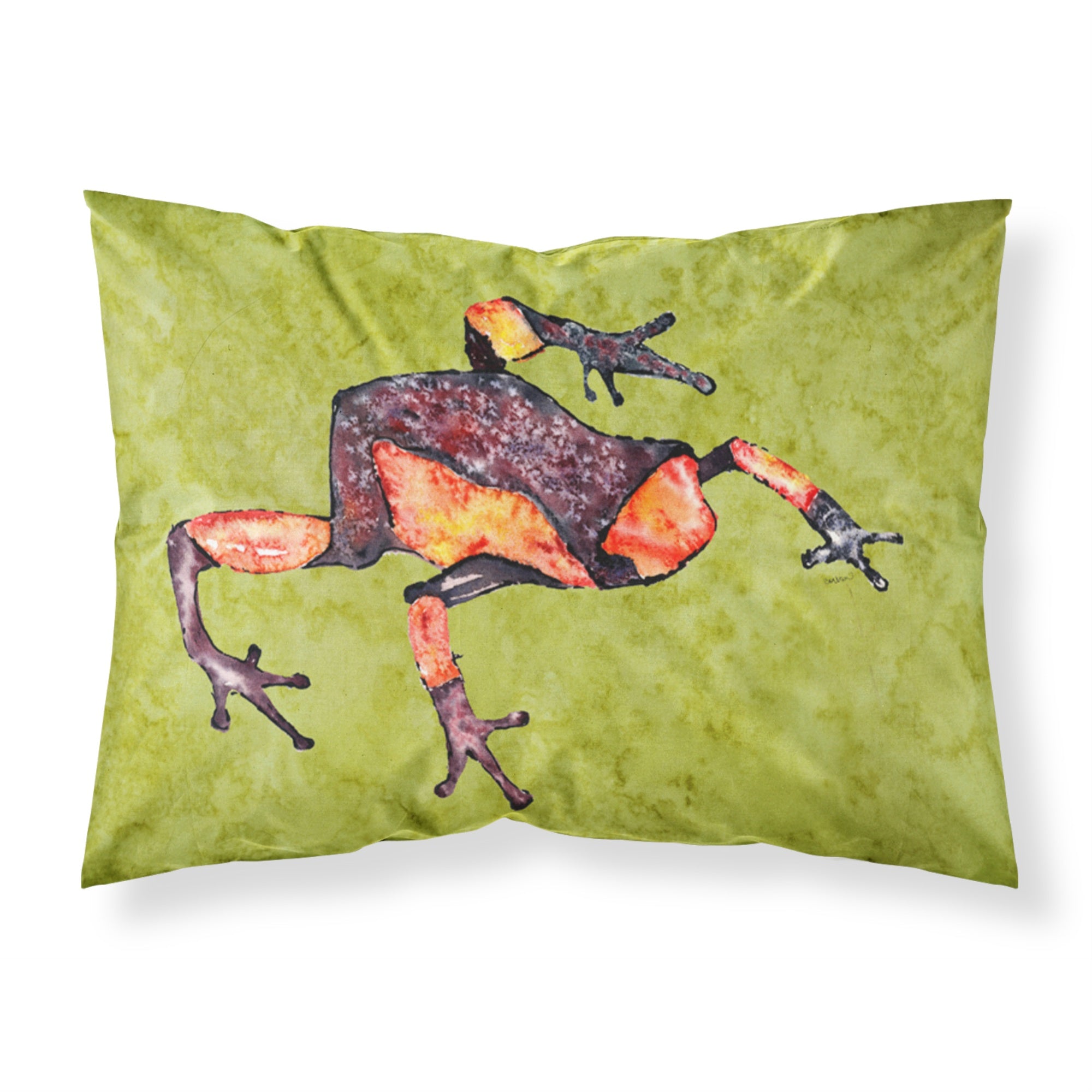 'Caroline'S Treasures 8689Pillowcase Frog Moisture Wicking Fabric Standard Pillowcase, Large, Multicolor'