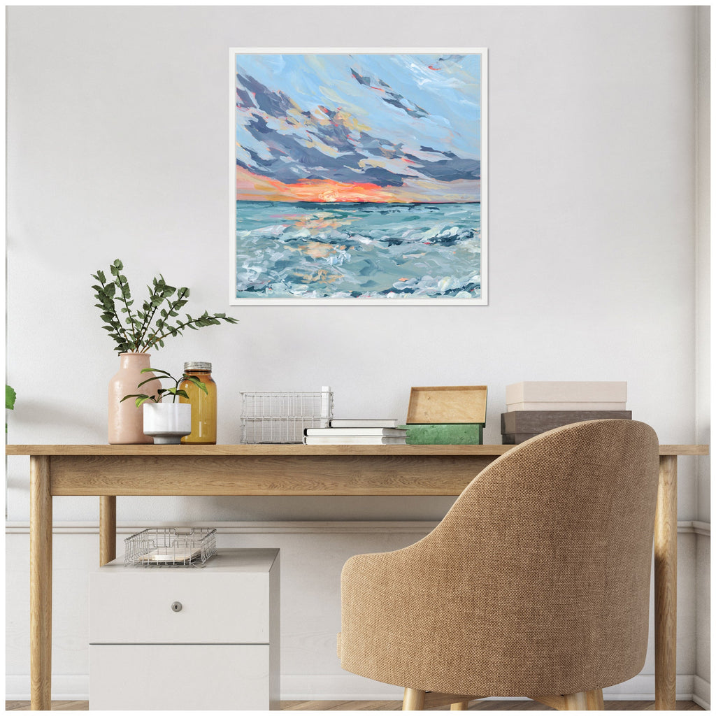 Sylvie Anna Maria Island Florida Framed Canvas by Emily Kenney