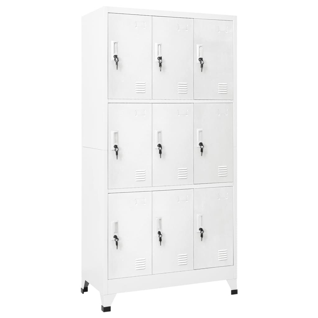 vidaXL Locker Cabinet with 9 Compartments Steel 35.4''x17.7''x70.9'' Gray