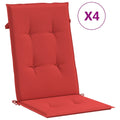 vidaXL Garden Chair Cushions 4 pcs Red 47.2x19.7x1.2