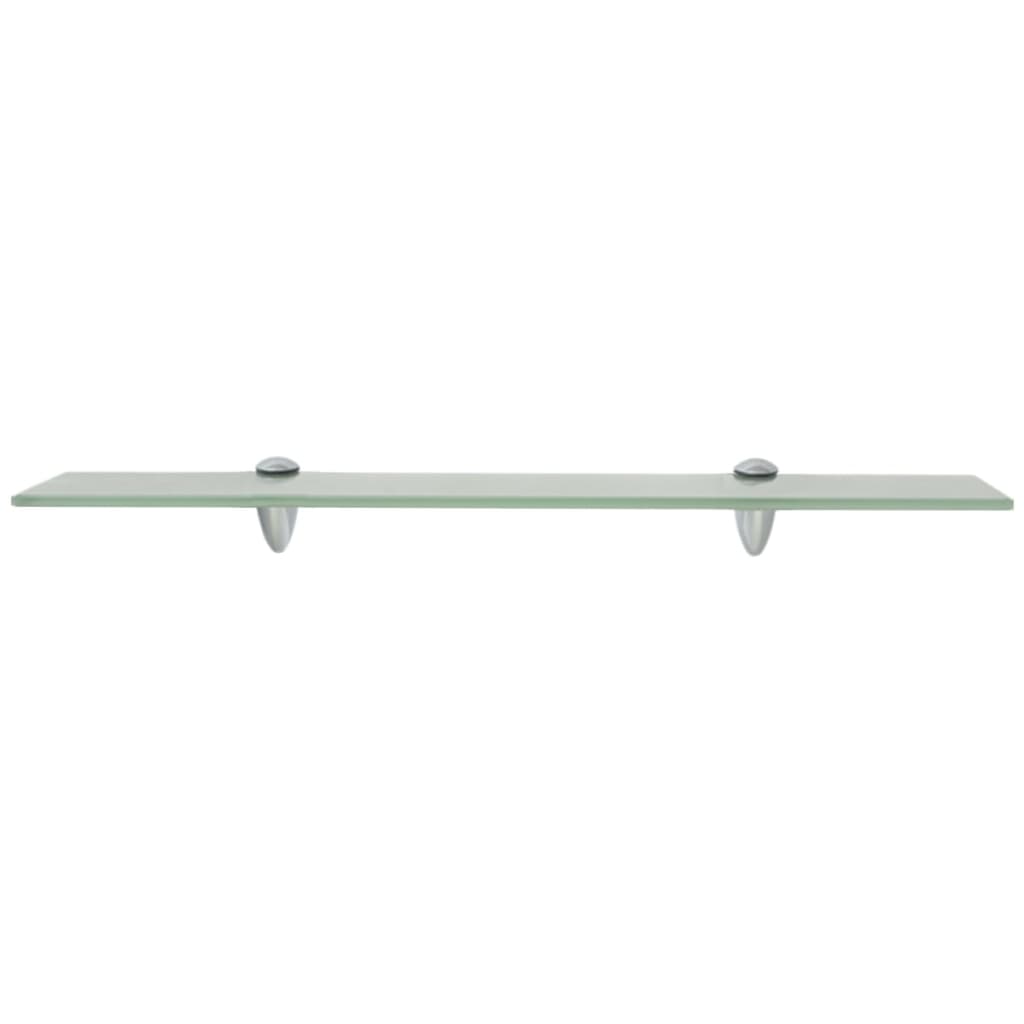 Vidaxl Modern Floating Shelf - Transparent White, Tempered Safety Glass - 23.6&quot;X3.9&quot;, 22 Lb Load Capacity, Includes Mounting Accessories