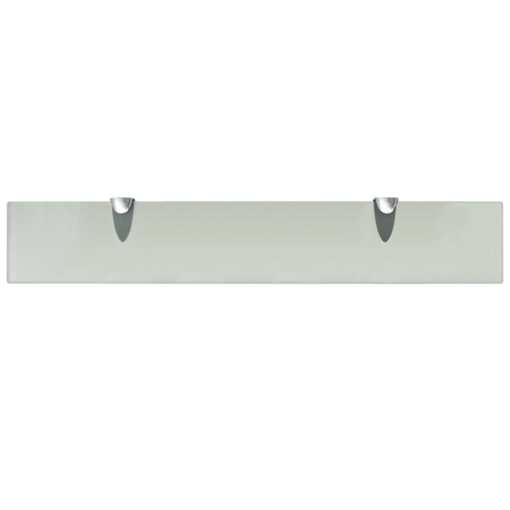 Vidaxl Modern Floating Shelf - Transparent White, Tempered Safety Glass - 23.6&quot;X3.9&quot;, 22 Lb Load Capacity, Includes Mounting Accessories