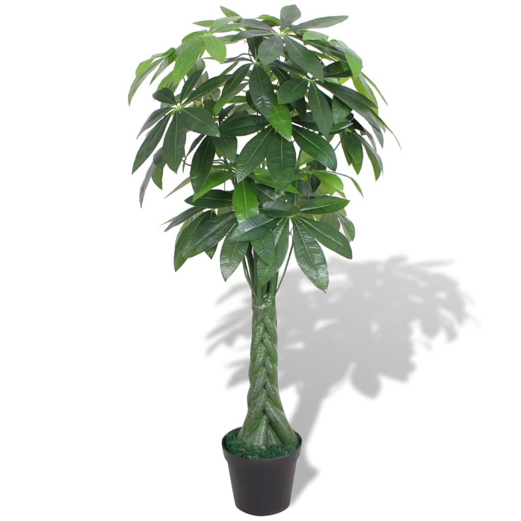 Vidaxl Artificial Fortune Tree Plant - Lifelike Green Indoor Plant With Pot, Low Maintenance Home & Office Decor, 57-Inch Height, Columbia Proposition 65 Warning